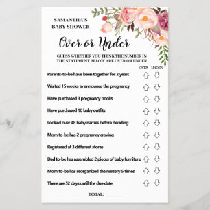 Flyer Tarjeta de juego bilingüe Pink Over o under baby d