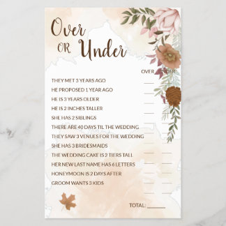 Flyer Tarjeta de juego Boho Autumn Bridal Shower
