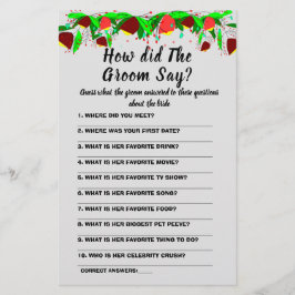 Flyer Tarjeta de juego Bridal Shower What do the Groom S