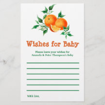 Tarjeta de juego Citrus Little Cutie Baby Shower W
