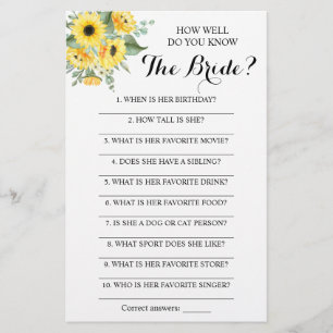 Flyer Tarjeta de juego ¿Cuánto conoces a la novia?
