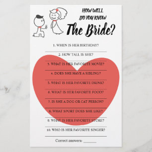 Flyer Tarjeta de Juego ¿Cuánto Conoces a la Novia