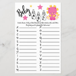 FLYER TARJETA DE JUEGO DE BABY SHOWER DE LION BABY