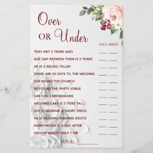 Flyer Tarjeta de juego de baby shower nupcial con acuare