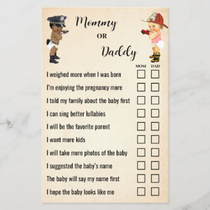 Flyer Tarjeta de juego de baby shower para recluta peque