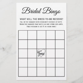 Flyer Tarjeta de juego de Bingo Bridal Shower