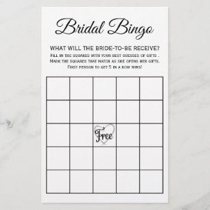 Flyer Tarjeta de juego de Bingo Bridal Shower