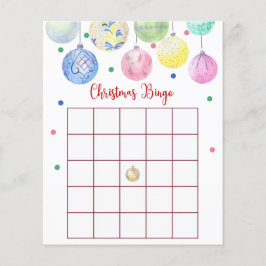 Flyer Tarjeta de juego de bingo de adornos navideños