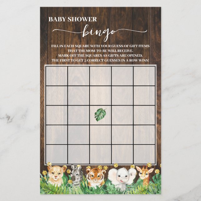 Flyer Tarjeta de juego de bingo para animales rusos de S (Frente)