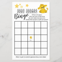 Tarjeta de juego de Bingo para Baby Shower Tigre C