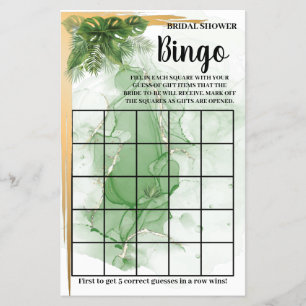 Flyer Tarjeta de juego de bingo para ducha de novia de p