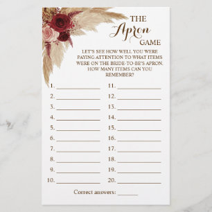 Flyer Tarjeta de juego de ducha de hierba Pampas del jue