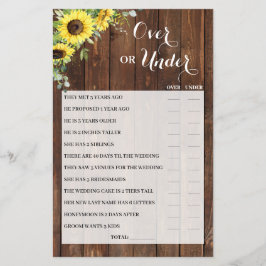 Flyer Tarjeta de juego de ducha de novia más o menos baj