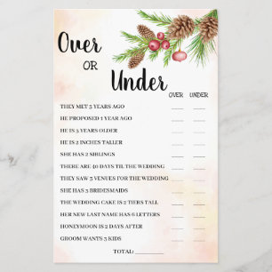 Flyer Tarjeta de juego de ducha de novia para Navidades