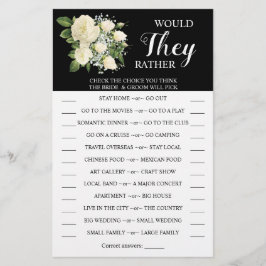 Flyer Tarjeta de juego de ducha de parejas '¿Qué prefier