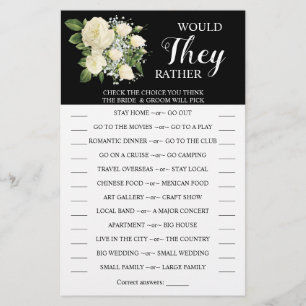 Flyer Tarjeta de juego de ducha de parejas '¿Qué prefier