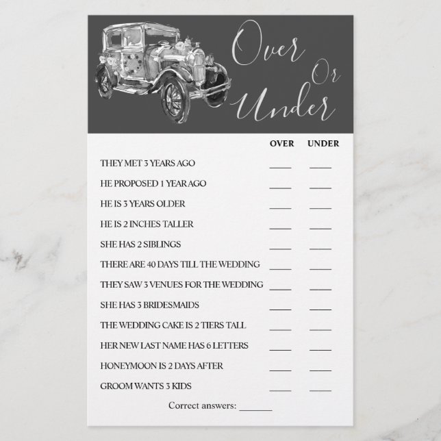 Flyer Tarjeta de juego de ducha para las parejas de Boda (Frente)