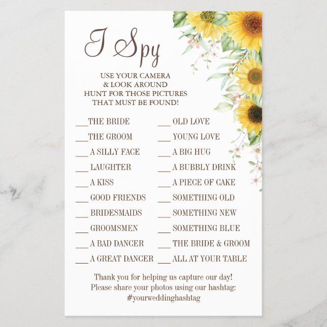 Flyer Tarjeta de juego de la recepción de bodas con espí (Frente)