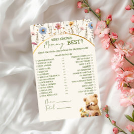 Flyer Tarjeta de juego de osito de peluche suave con goz