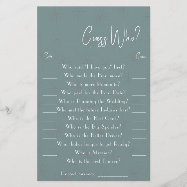 Flyer Tarjeta de juego de ¿Quién Soy? (Frente)