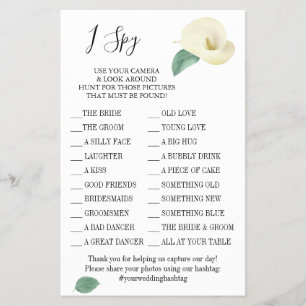 Flyer Tarjeta de juego de recepción de boda Calla Lily I
