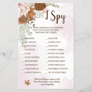 Flyer Tarjeta de juego de recepción de bodas de otoño pa