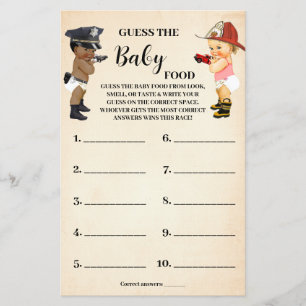 Flyer Tarjeta de juego de shower de comida para bebé Lit