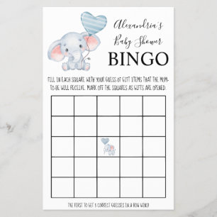 Flyer Tarjeta de juego de tarjeta de Baby Shower de Bing