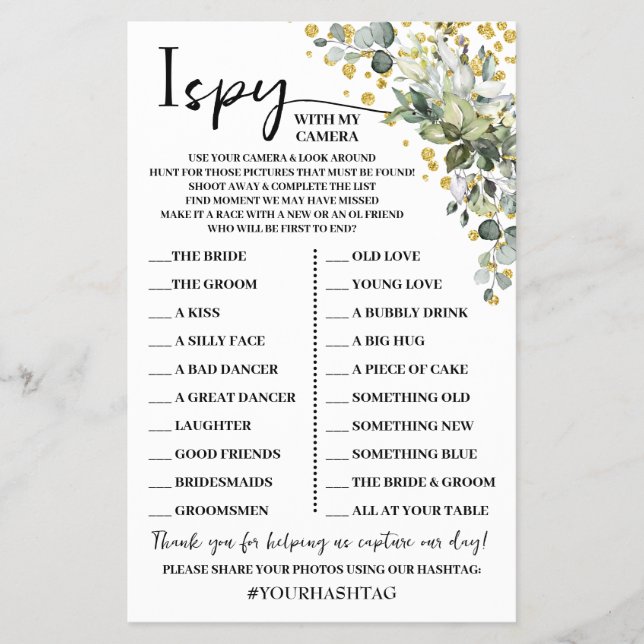 Flyer Tarjeta de juego Eucalyptus Gold I Spy Wedding (Frente)