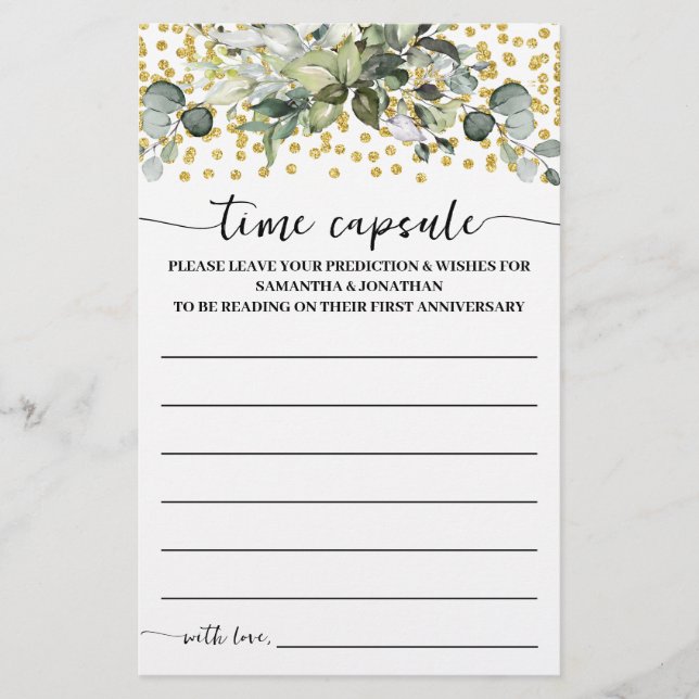 Flyer Tarjeta de juego Eucalyptus Gold Time Capsule Adva (Frente)