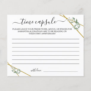 Flyer Tarjeta de juego Greenery Gold Time Capsule Advanc