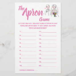 FLYER TARJETA DE JUEGO PARA DUCHA CON DELANTAL PINK LOVE