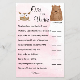 Flyer Tarjeta de juego Woodland Over or Under Baby