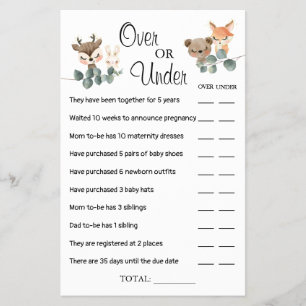 Flyer Tarjeta de juego Woodland Over or Under Baby