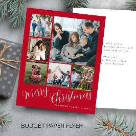 Flyer Tarjeta de Navidad con collage de fotos presupuest