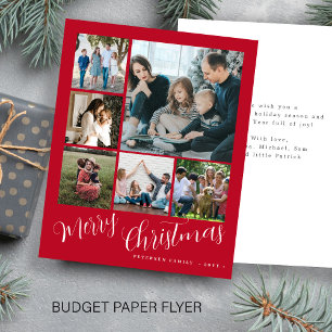 Flyer Tarjeta de Navidad con collage de fotos presupuest
