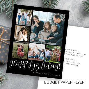 Flyer Tarjeta de Navidad con collage de fotos presupuest