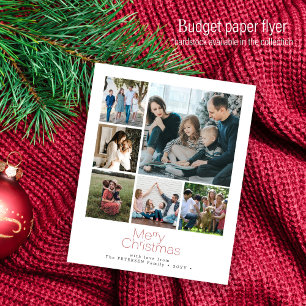 Flyer Tarjeta de Navidad de 6 fotos collage Presupuesto