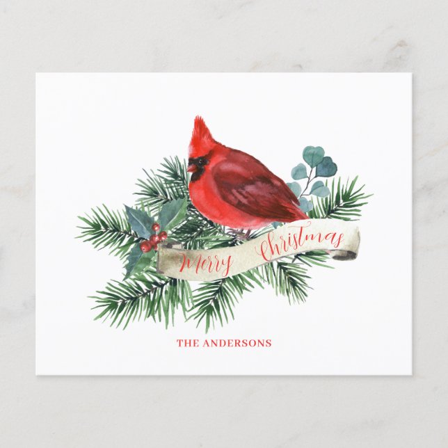 Flyer Tarjeta de Navidades del Cardenal Rojo Presupuesta (Frente)