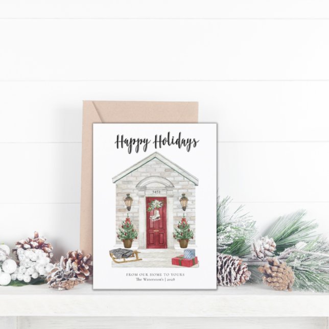 Flyer Tarjeta de Navidades del país de vacaciones felice (Subido por el creador)
