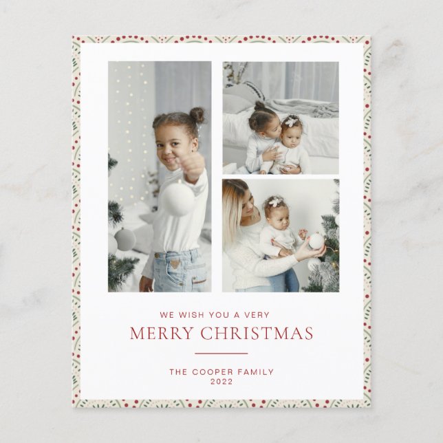 Flyer Tarjeta de Navidades modernos del PRESUPUESTO (Frente)