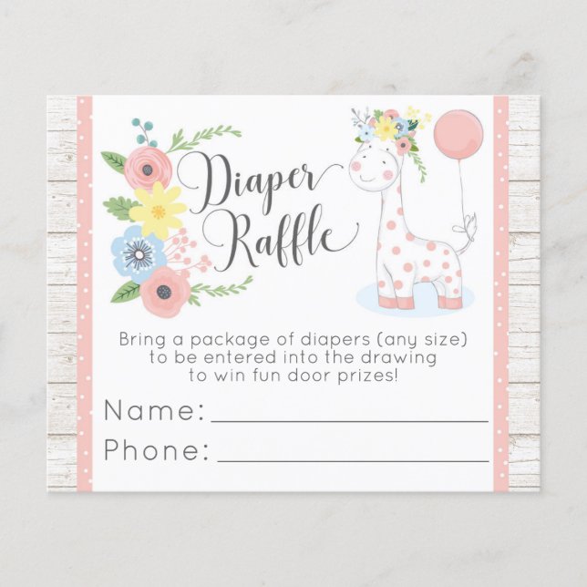 Flyer Tarjeta de Participación para el Sorteo de Pañales (Frente)