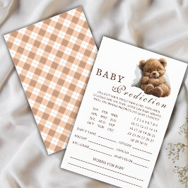 Flyer Tarjeta de predicciones para bebé del osito dormil