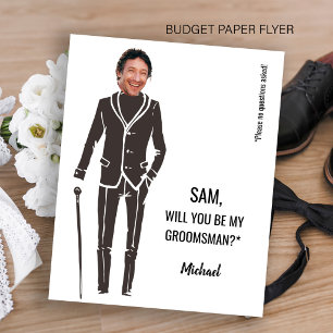 Flyer Tarjeta de propuesta de padrino de boda divertida 