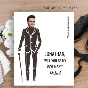 Flyer Tarjeta de propuesta de padrino de boda divertida 