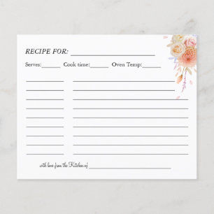 Flyer Tarjeta de receta Boda floral