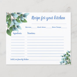 Flyer Tarjeta de receta Ducha de novia Eucalyptus