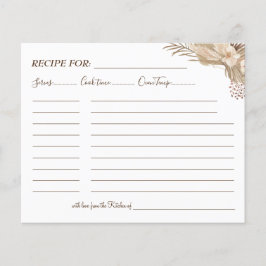 Flyer Tarjeta de recetas Floral Pampa Grasa