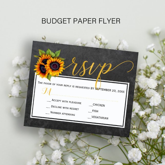 Flyer Tarjeta de respuesta de boda de girasoles rústicos (Subido por el creador)