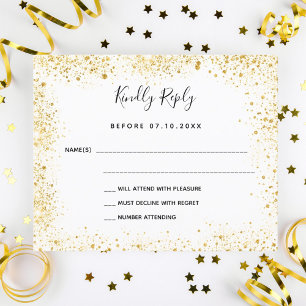 Flyer Tarjeta de respuesta de boda económica con destell